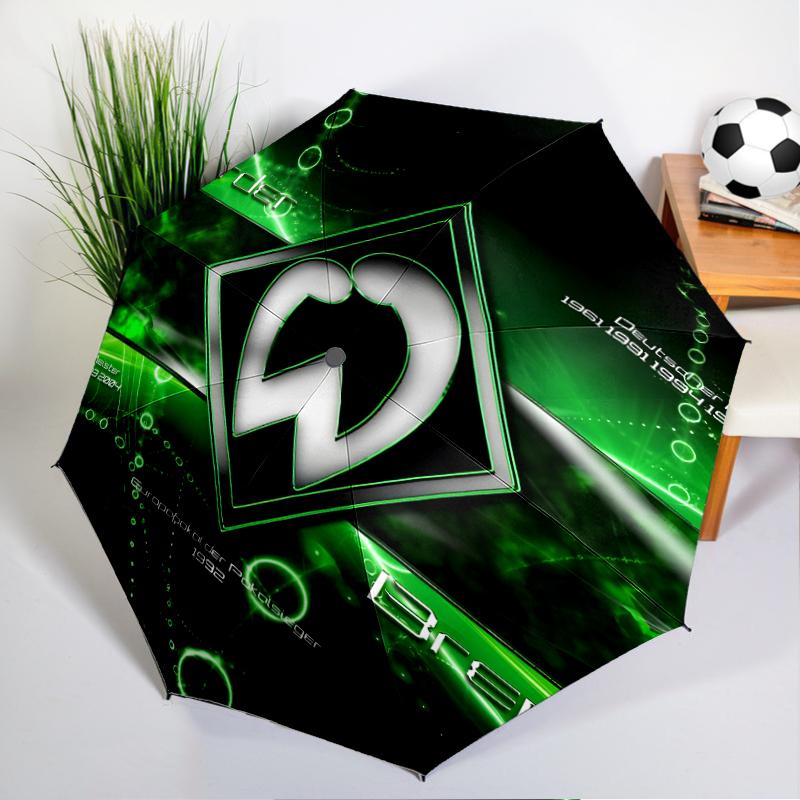 Green Bremen Emblem Automatic Folding Umbrella - 8-Rib Travel Umbrella with Auto Open/Close & Portable, Gift for Christmas, Birthdays