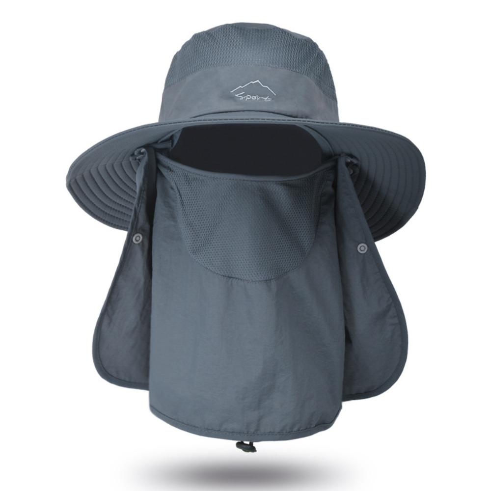 Oversized Brim Fishing Cap WithShawl Face Mask Hat High Quality Cycling Cap  Neck Face Protection