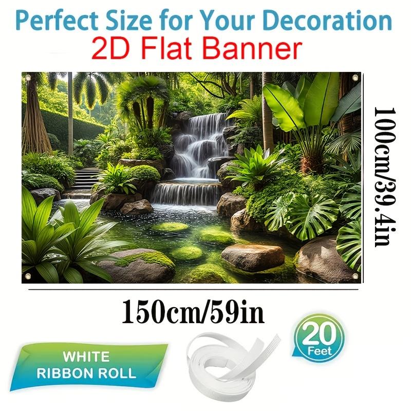 1Pcs Lush Jungle Waterfall Landscape Pattern Decoration Background Nature Backdrop Decorations For Photo Studio Booth Party