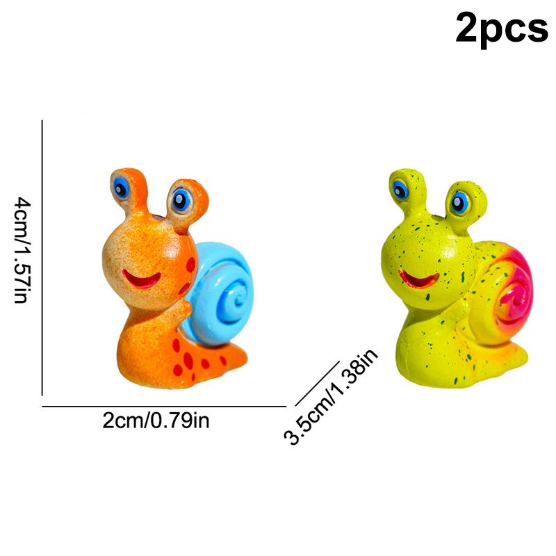 1/2Pcs Cute Couple Snail Figurines Mini Snail Ornament Colorful Resin Snail Statue Decor For Garden Home Fish Tank Car Ornaments