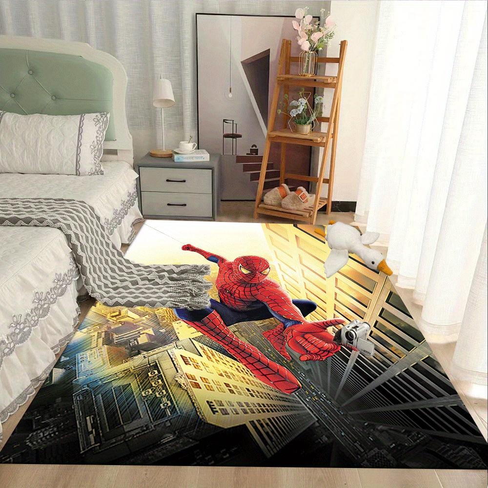 1 stk Spider-man Tæppe Områdetæppe, Soveværelse og Legeværelse Holdbart, Pletafvisende og Nemt At Rengøre, Stue