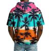 Sudadera Casual para Hombre con Capucha y Cremallera en el Cuello Manga Corta