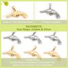 8Pcs 2 Colors 304 Stainless Steel Pendants Gun Shape Golden & Silver 22x34x4mm Hole: 7x4mm 4pcs/color