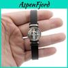 Elegant Saint Benedict Medal Adjustable Bracelet Stylish Black Leather Jewelry Unisex Gift