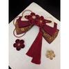 Used Tsumami-zaiku Hair Ornament Ribbon with Tassel Coming of Age Ceremony Graduation Ceremony Japanese Style Red Platinum
