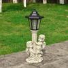 JYL TS/097,European Style Roman Column Angel Solar Outdoor Light for Lawn Porch Ambient Home Decor Lamp