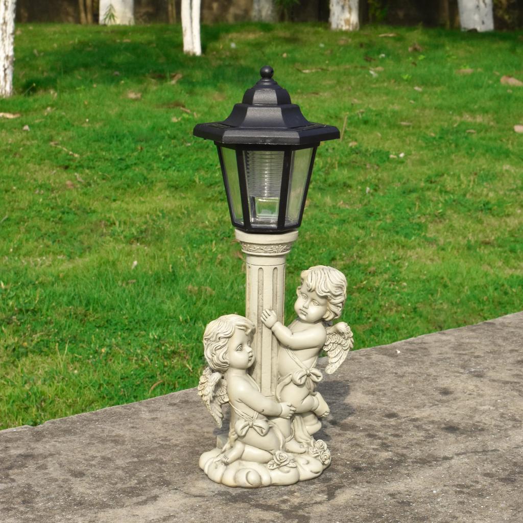 JYL TS/097,European Style Roman Column Angel Solar Outdoor Light for Lawn Porch Ambient Home Decor Lamp