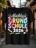 Primary School Graduation 2026 Lettering With Pencil Ruler Notebook Paper Plane And Pastel School Unisex All T-Shirt