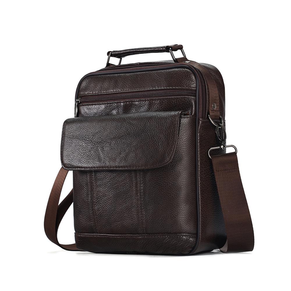 Herren Echtleder Vertikale Umhängetasche - Multifunktionale High-End Schultertasche für den lässigen Pendelverkehr