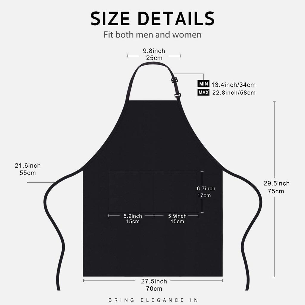 Stain-Resistant With Pockets Cooking Apron with Pocket for Woodworking Painting Work Aprons