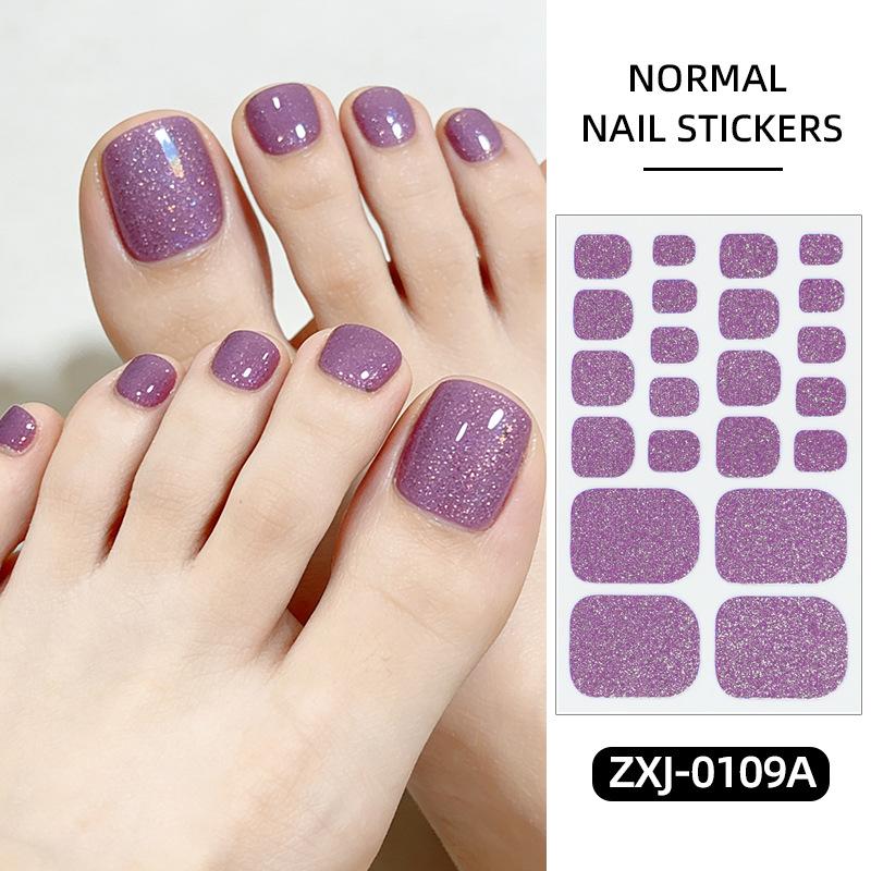 Glitter Toe Nail Stickers Self Adhesive Pedicure Nail Wraps Durable Easy Application Nail Art Decorations for Toenails Full Coverage