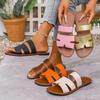 Fashion Summer Women Flat Slippers Fashion Solid Color Sandals Open Toe Outdoor Slippers Casual Beach Women Shoes Plus Size Slides Women