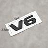 3D ABS V6 Logo Black Chrome Letter Badge Emblem Car Rear Trunk Sticker Decal For Auto Accessories