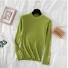 Women Thick Sweater Pullovers Khaki Casual Autumn Winter Button O Neck Chic Sweater Female Slim Knit Soft Jumper