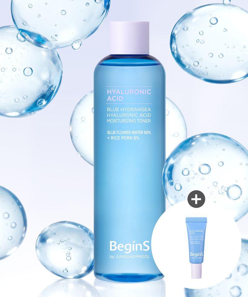 Blue Hydrangea Hyaluronic Acid Moisture Toner 300ml (Free Gift: Hyaluronic Acid Moisture Cream 5ml)