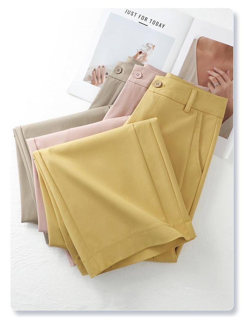 Light Green Women's Wide-Leg Jeans - 2025 Spring/Autumn Relaxed Nine-Point Fit