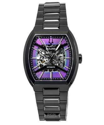 Maquina Roestvrij Staal Meerkleurig Semi-Skeleton Wijzerplaat Automatisch 98A320 Herenhorloge