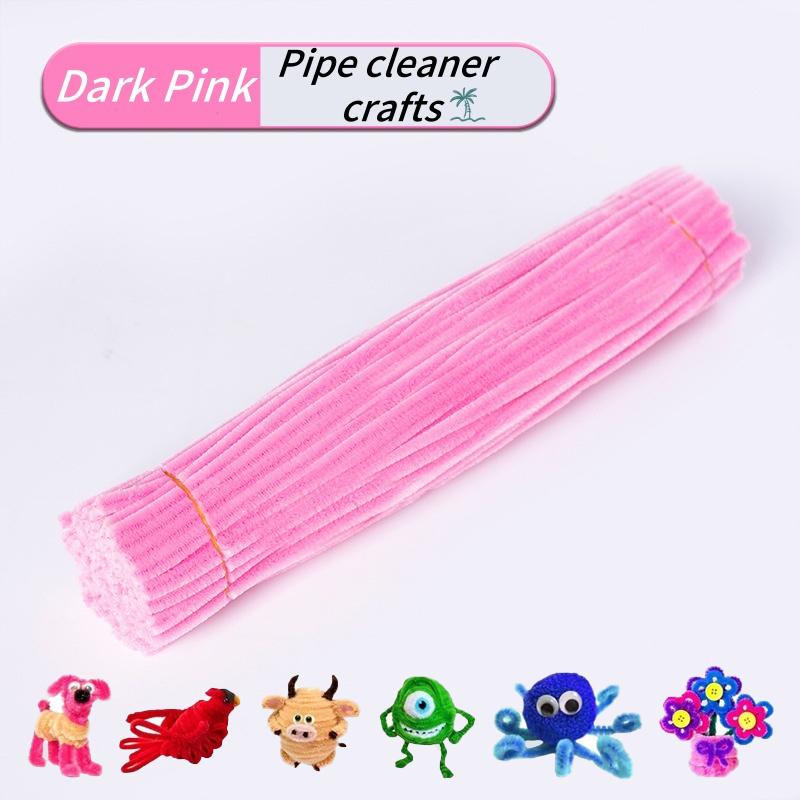100 Pieces Pipe Cleaners Chenille Stem, Solid Color Pipe Cleaners Set for Pipe Cleaners DIY Arts Crafts Decorations