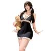 Home Large Size Sexy Underwear Deep V with Chest Pad Halter Lace Hip Wrap Nightdress Spice Girls Pure Desire Home