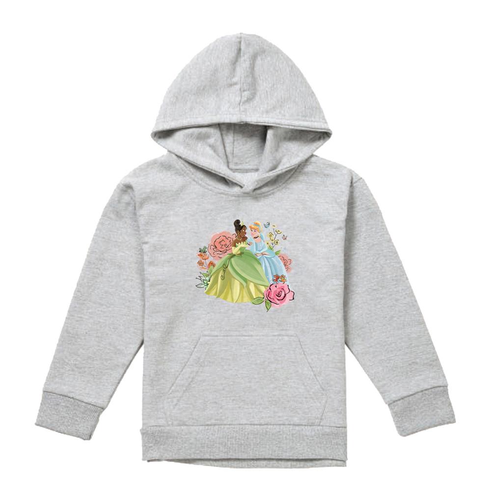 Disney Princess Childrens/Kids In The Garden Tiana And Cinderella Heather Hoodie
