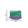 Women's K-G PU Mini Colorful Splicing Chain Bag Fashionable And Versatile Saddle Bag Single Shoulder Crossbody Bag