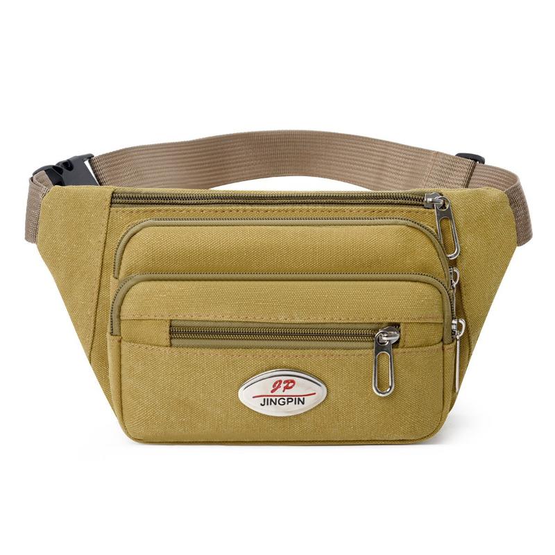 Fashion Canvas Waist Bag for Men Versatile Mobile Phone Holder Ideal for Outdoor Use
