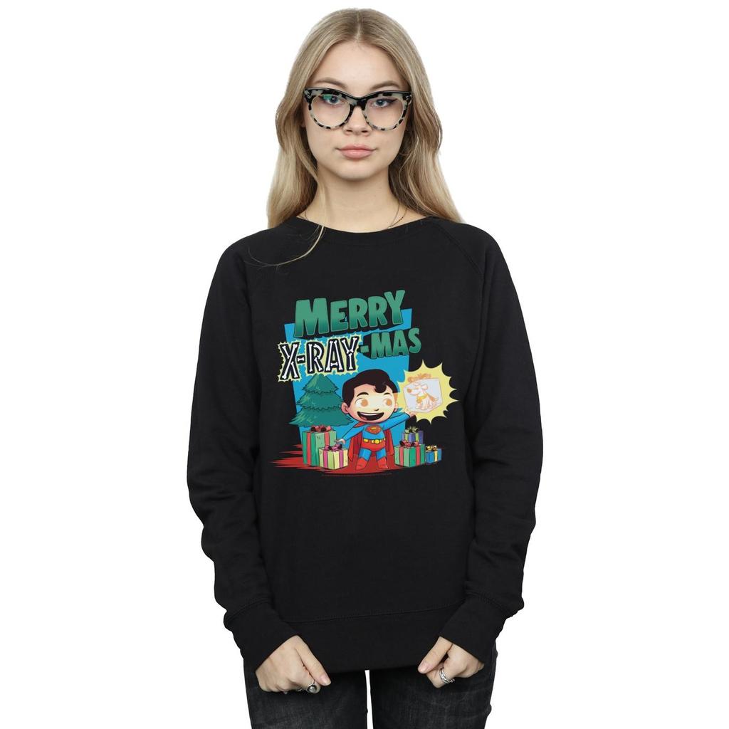 DC Comics Womens/Ladies Super Friends Merry X-RayMas Sweatshirt