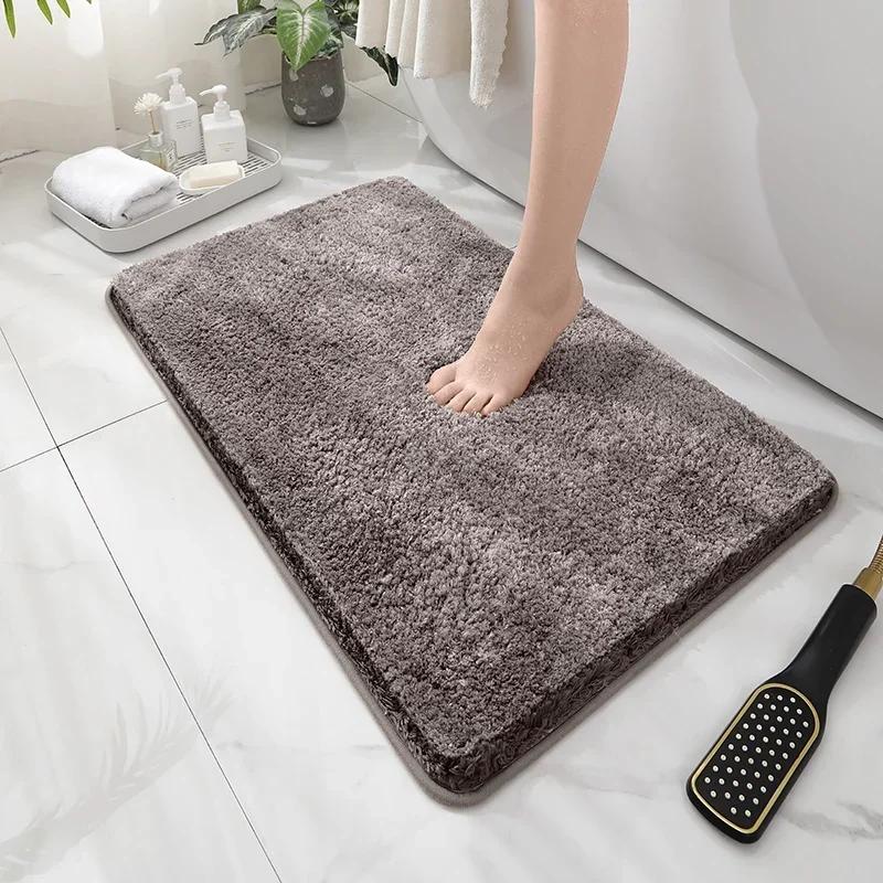 

Super Water Absorbent Bathroom Mat Anti-slip Bathroom Bath Mats Long Hair Bedroom Door Mats Home Decoration alfombra habitación 40x60cm кавовий