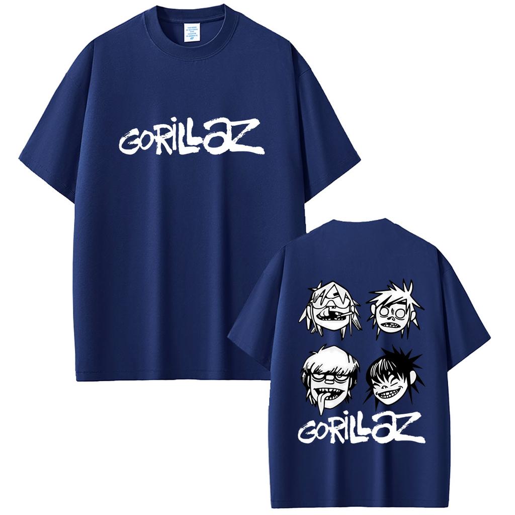 Rock Band Gorillaz Tshirt Unisex Women Clothing Hip Hop Fashion Oversized Streetwear Unisex Vintage Casual Soft Cotton T Shirts