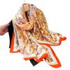 Korean Version Of Thin Printing Simulation Silk Brocade Sunscreen Butterfly Shadow Floral Silk Scarf Long Scarf Shawl Versatile Headscarf Scarf