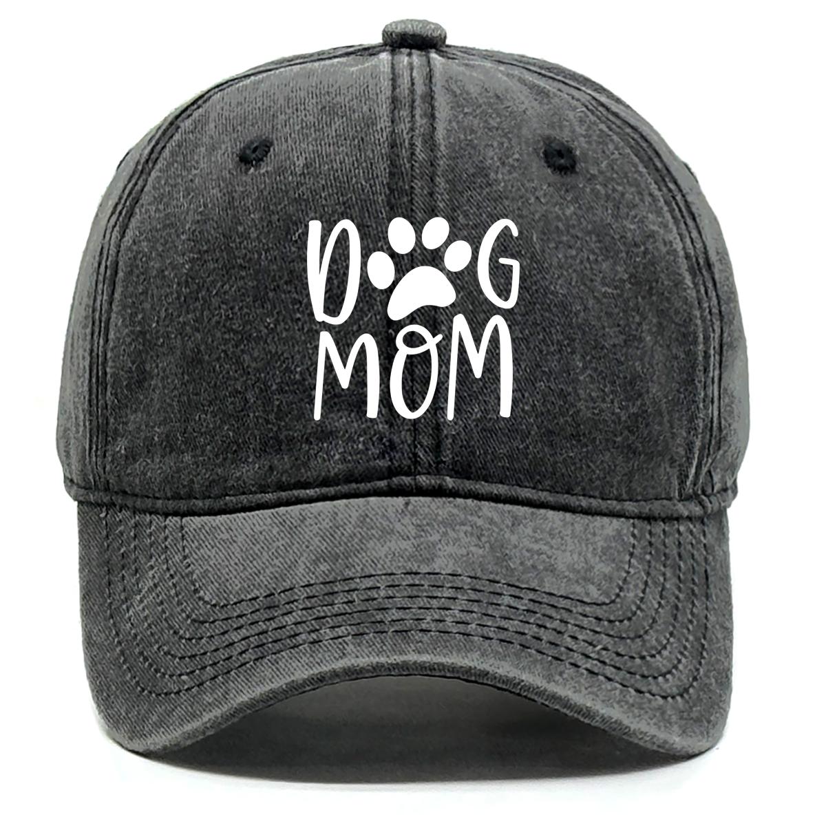 

Принт ко Дню матери Бейсболка-снэпбек, Сетчатая шляпа с отпечатком лапы DOG MOM , Однотонная посадка, Потертая, Унисекс, Регулируемая, Солнцезащитная шляпа as the picture чёрный