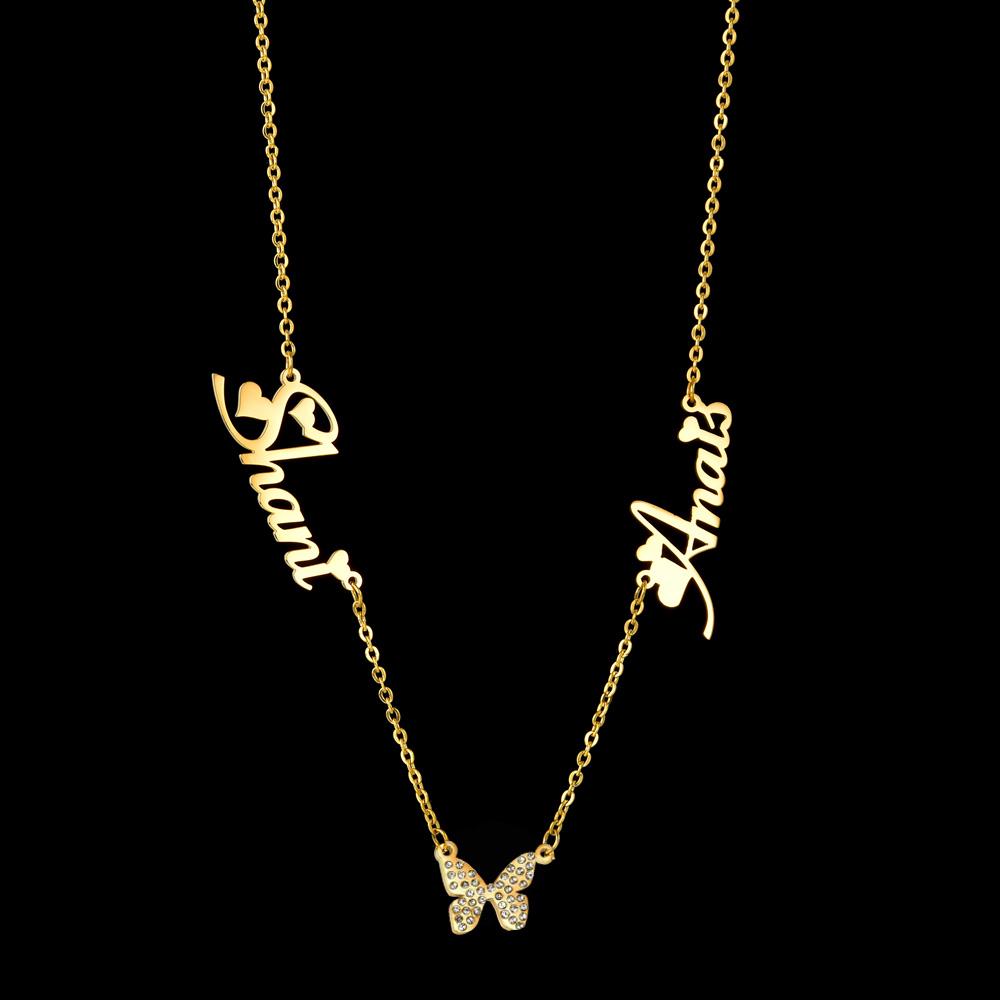 Collar Atoztide Personalizado con Múltiples Nombres para Mujer, Gargantilla Personalizada con Ojo Azul de Zirconia, Cadena de Acero Inoxidable, Joyería, Regalo