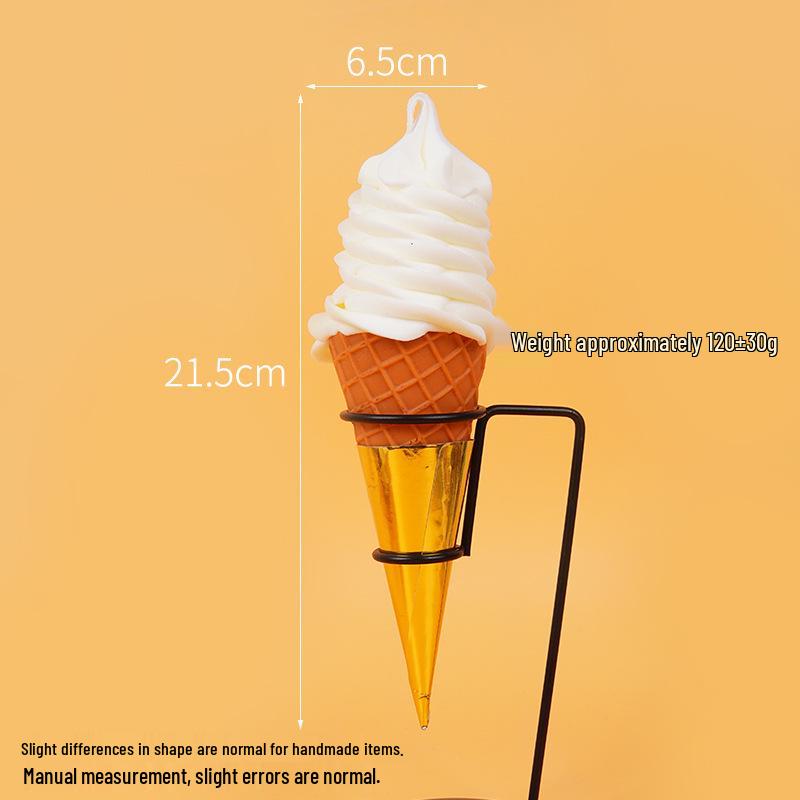 Night Market Ice Cream Cone Model: Realistic Torch Dessert Prop for Photography and Decor