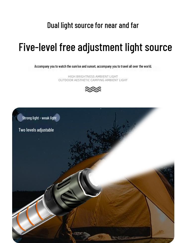 Portable Outdoor Camping Light with Tripod, Flashlight, Mosquito Repellent, and Tent Atmosphere Lighting