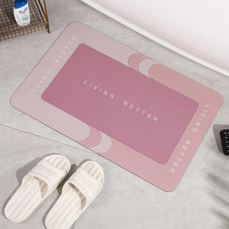 Oval Home Bathroom Diatom Mud Floor Mat Balcony Kitchen Absorbent Non-slip Mat Door Entry Square Door Mat
