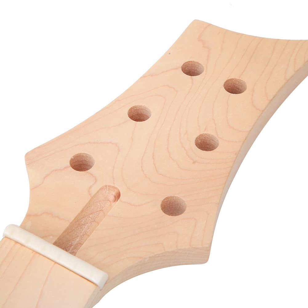 Alomejor Electric Guitar Neck Replacement 22 Frets 24 Inch Unfinished Maple Fretboard