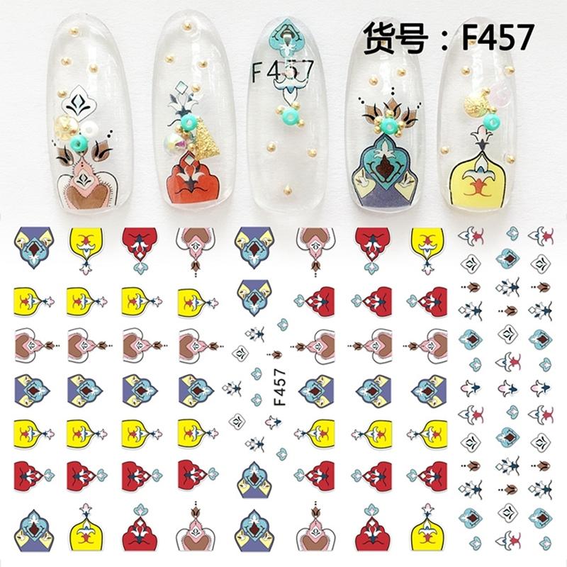 Self Adhesive Flower Unicorn Pattern Nail Art Decorations Stickers And Decals Acrylic Manicure Nails Supplies Tool HQ