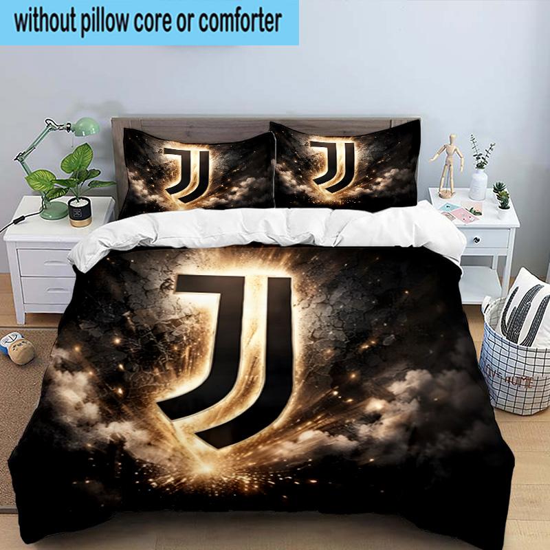 Juventus Heartbeat Logo 3PCS Bedding set,Ideal for1pc Duvet Cover And 2pcs Pillowcases Perfect for Christmas gift,Ideal for Bedroom, Dormitory