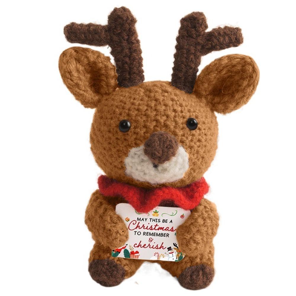 Cute Mini Crochet Christmas Dolls Handmade Cartoon Home Decor Gifts Knitted Room Ornament Christmas Party