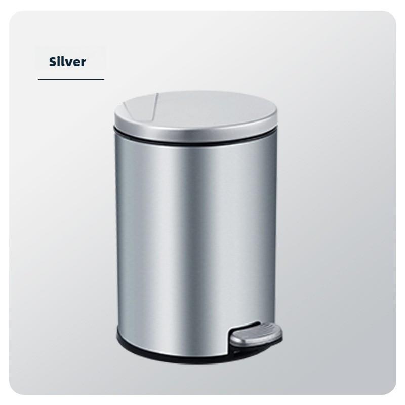 Stainless Steel Garbage Bin Household Foot Pedal Rubbish Storage Basket Kitchen Bathroom Large Capacity Trash Can