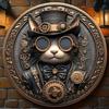 Steampunk Cat Metal Wall Art Tin Sign Decorative Aluminum Home Decor