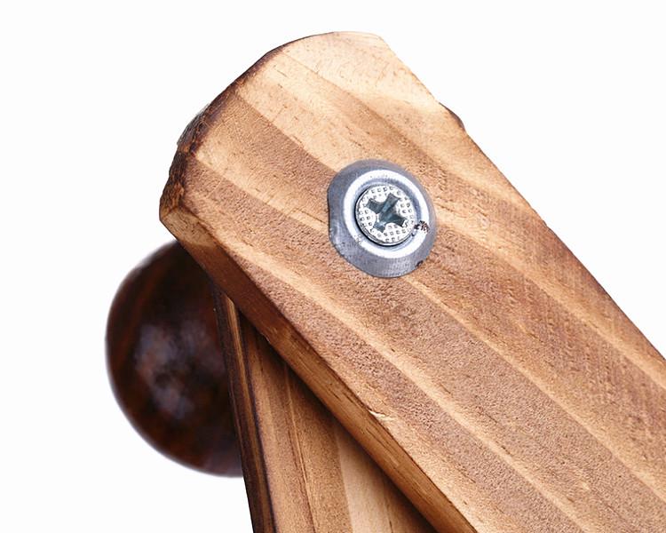 Extendable Wooden Wall-Mounted Coat and Bag Hanger with Folding Hooks