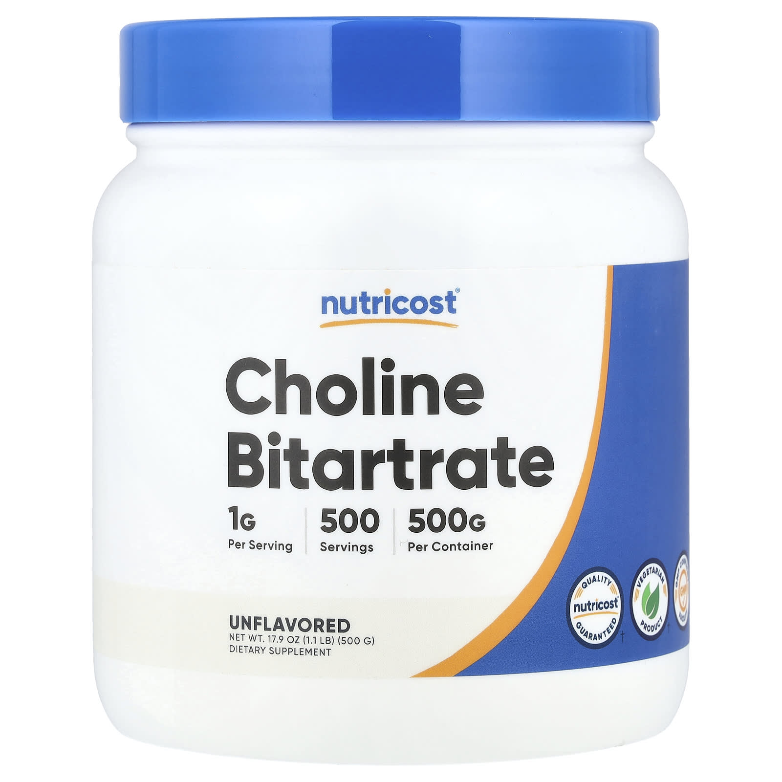 

Choline Tartrate, Unflavored, 500G (17.9Oz)