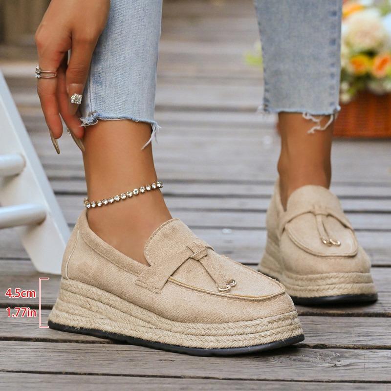 Spring Autumn Thick-soled One-piece Large-size Platform-style Retro Slippers for Lazy People, Casual Shoes