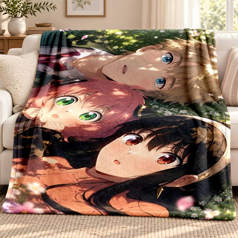 Spy x Family Decke Flanelldecke Weiche Gemütliche Plüschdecke für Sofa Bett Leichte Heimdekoration Outdoor Camping
