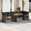 VidaXL Garden Furniture Set with Cushions 8 Pcs Grey Braided Resin Acacia 3327574