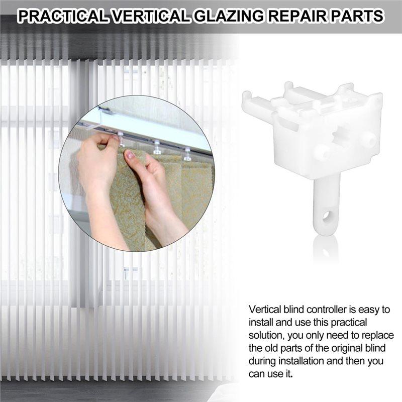 AT19-Vertical Blinds Replacement Parts 2Pcs, Vertical Blind Wand Control White Plastic Repair Accessories Replacement
