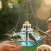 Household Solar Bird Bath Floating Water Feature Hummingbird Bathing Bowl  Yard Decoration