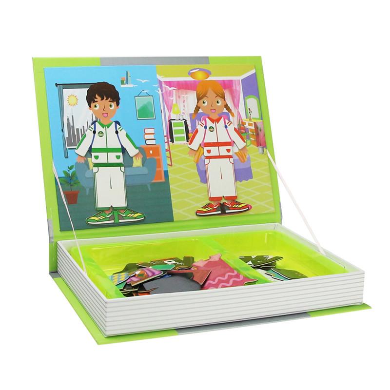 Children Intelligent Magnetic Book Kids Early Education Puzzle Toys Dress Up DIY 3D Puzzles Jigsaw Brain Training Game Gift Toy