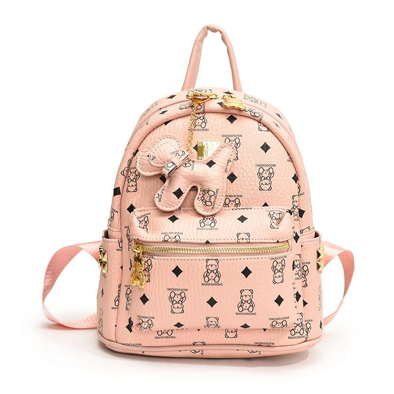 Νέα τσάντα υψηλής ποιότητας για την αρχή της άνοιξης, κλασικό σακίδιο πλάτης με αρκουδάκι, ευέλικτη τσάντα ώμου για γυναίκες